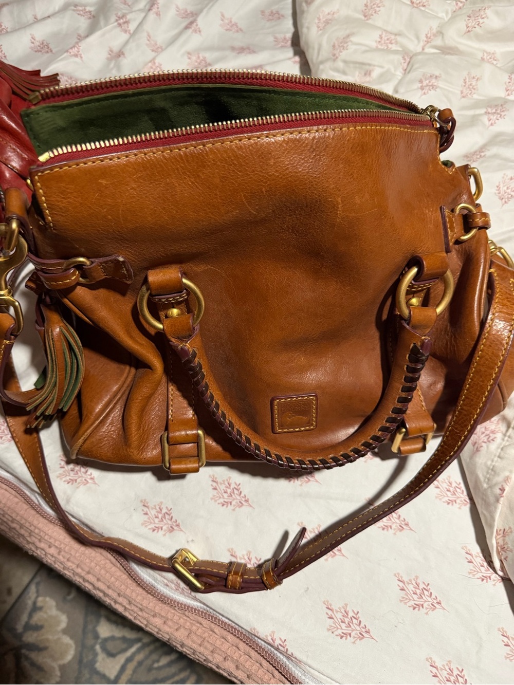 Dooney & Bourke large Florentine leather satchel in natural